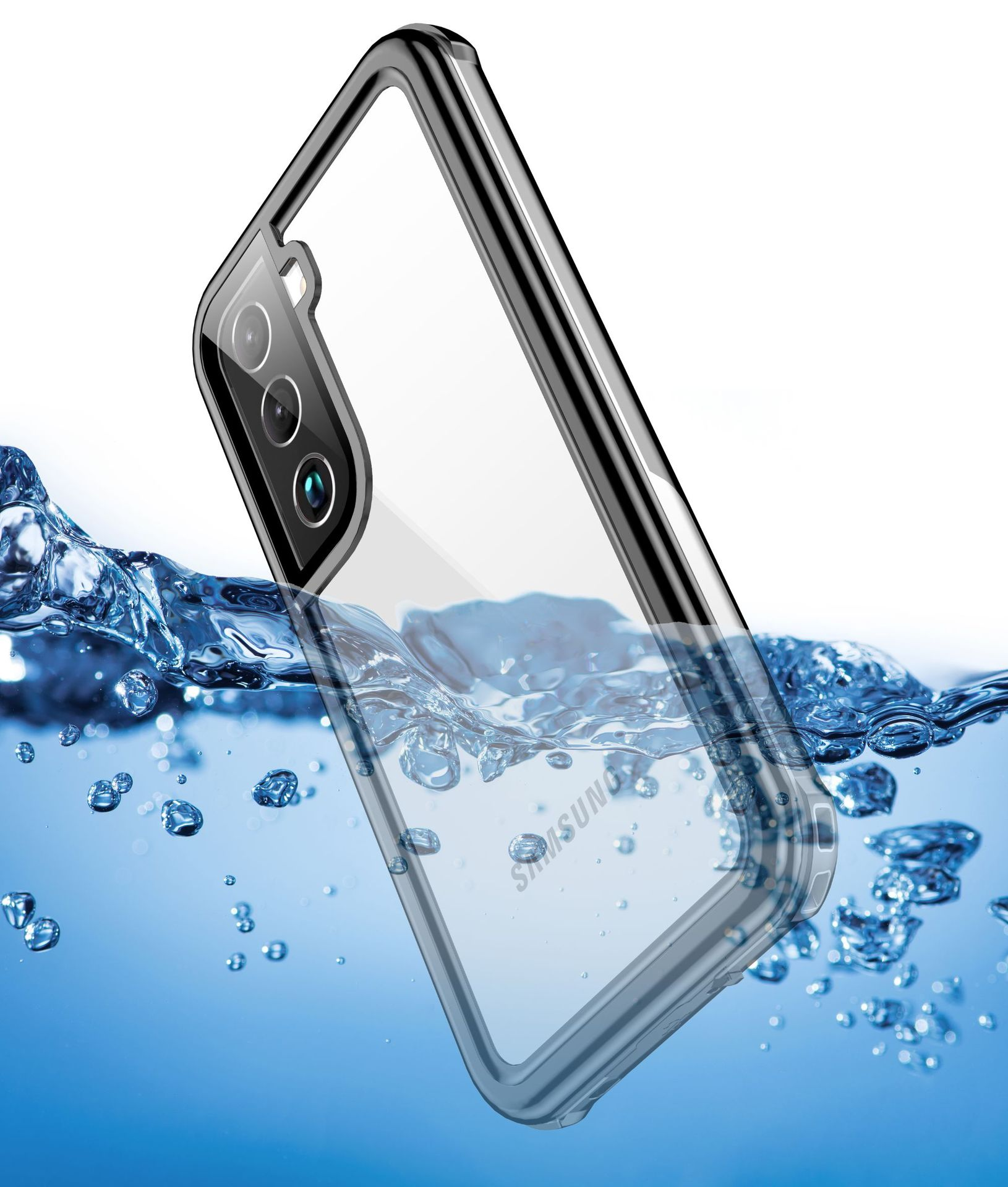 Samsung, Handyhülle, Cover, Wasserdichte S23 Schwarzgrau Full INF Ultra,