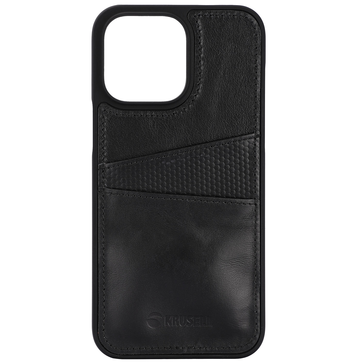 KRUSELL Leder iPhone Schwarz, Max, Schwarz 14 CardCover Pro Apple, 14 Max Backcover, iPhone Pro
