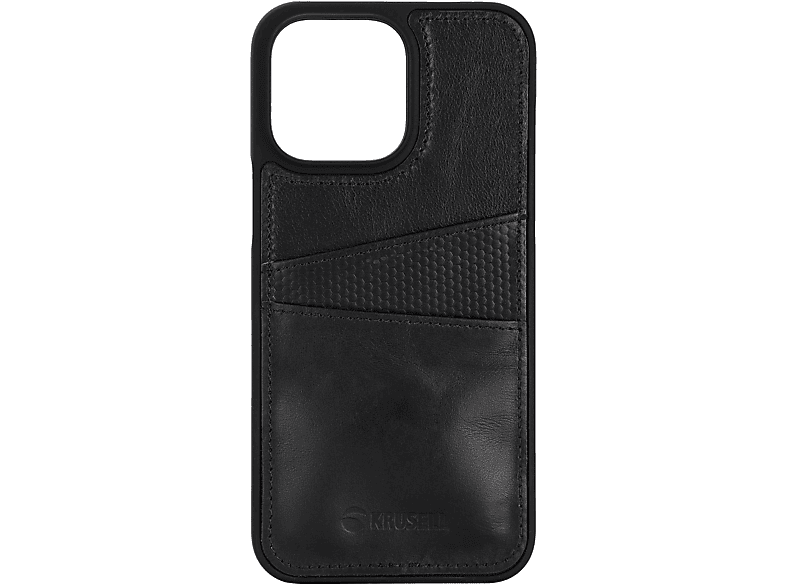 KRUSELL Leder iPhone Schwarz, Max, Schwarz 14 CardCover Pro Apple, 14 Max Backcover, iPhone Pro