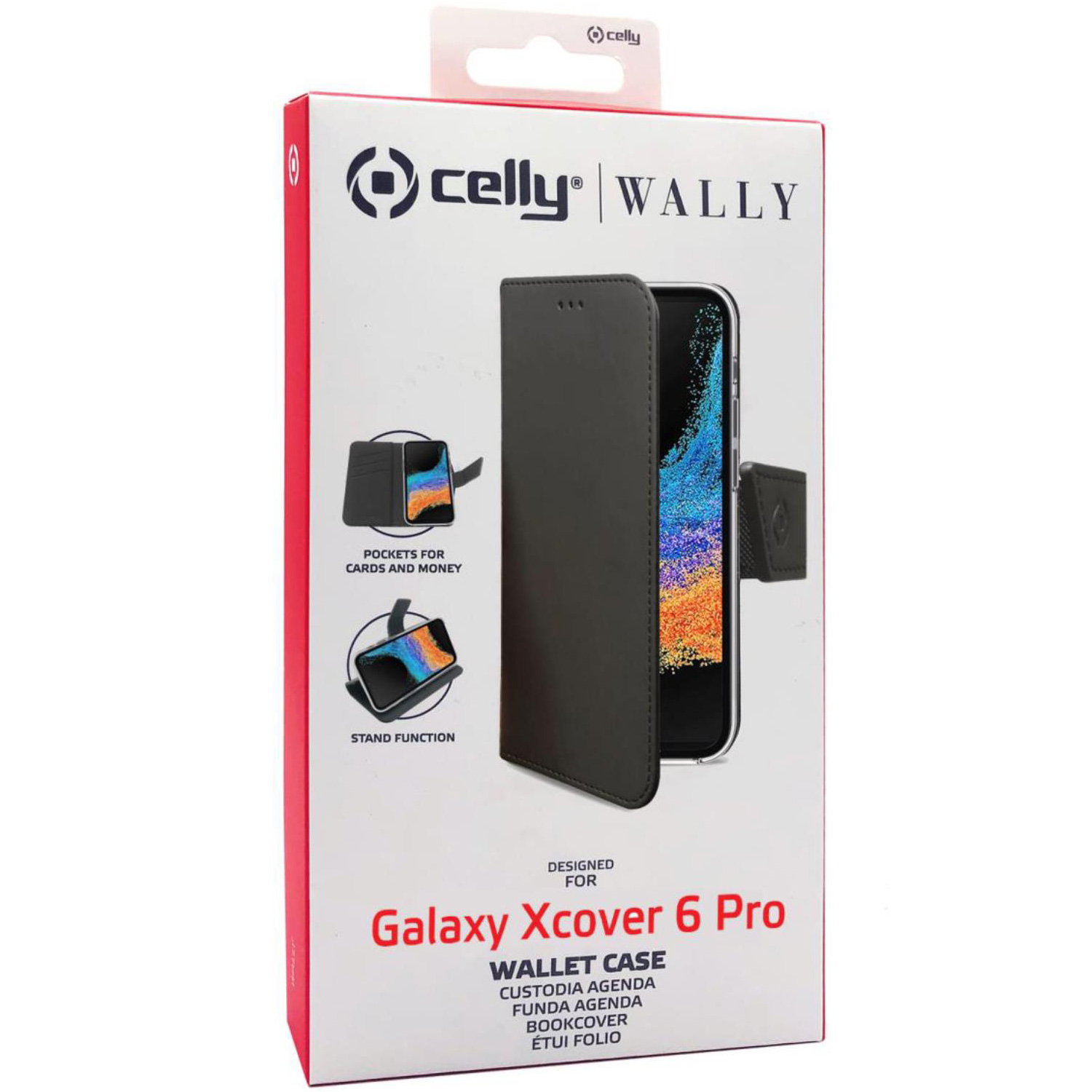 CELLY Brieftaschen-Hülle Pro, Flip Galaxy Schwarz Galaxy Xcover6 Schwarz, Samsung, Cover, Pro Xcover6