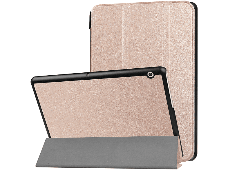 LOBWERK Hülle Schutzhülle Bookcover für Huawei T3 10 Ultra 9.6 Zoll Kunstleder, bronze