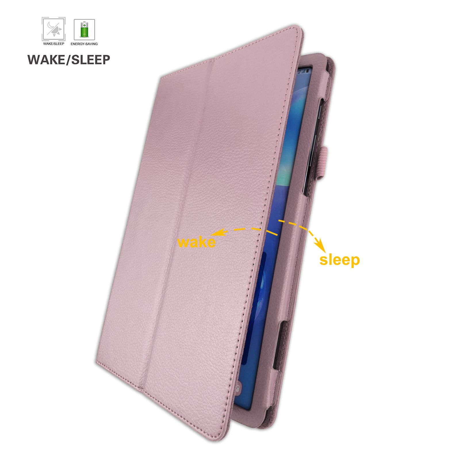 S6 Set für Samsung Kunstleder, Case + 2in1 (Schutzhülle Galaxy SM-T865 10.5 LOBWERK SM-T860 Rosa Schutzglas) Tab Bookcover