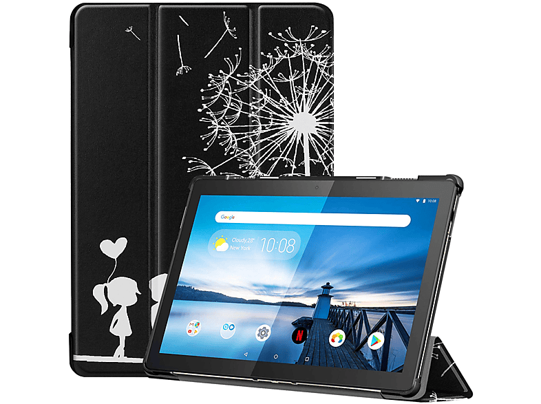 LOBWERK Hülle Schutzhülle Bookcover Tab NEU (2018) für TB-X605F M10 10.1 Kunstleder, Zoll Lenovo