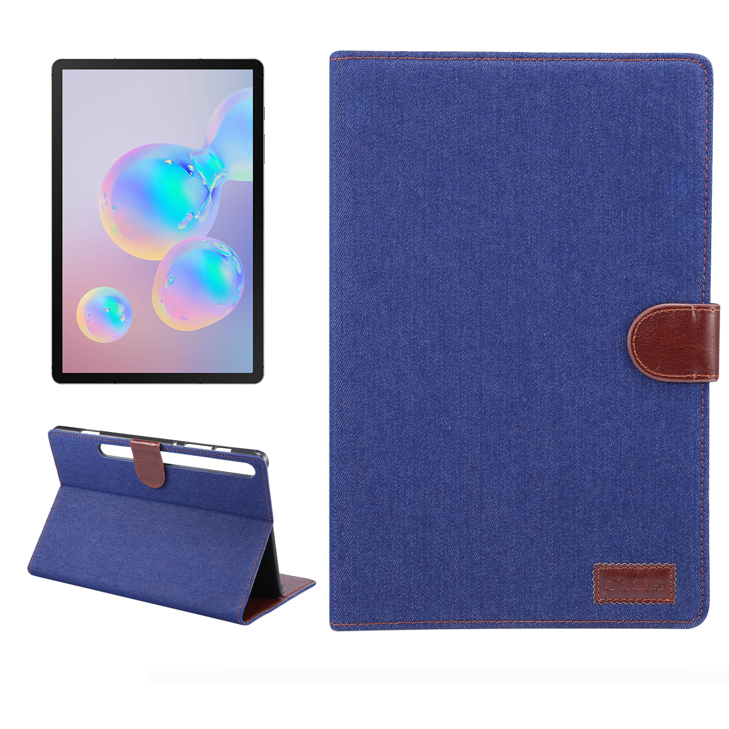 LOBWERK Hülle Schutzhülle Bookcover für Blau Tab S7 SM-T870/T875/X700 11 Samsung Galaxy Zoll Kunststoff