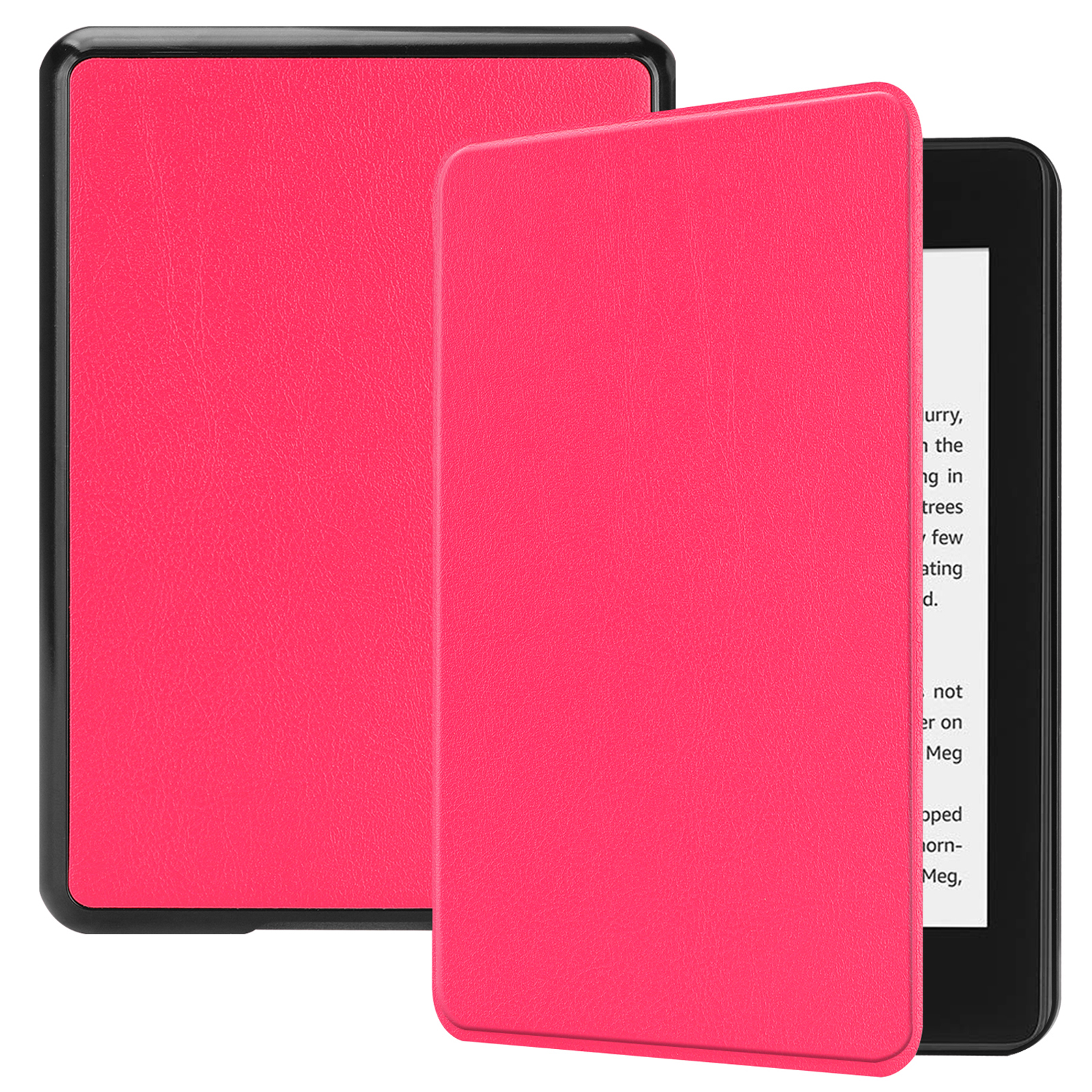 LOBWERK Hülle Schutzhülle Bookcover für Kindle Paperwhite 6 Amazon 10. 2018 Zoll Kunstleder, Pink Generation