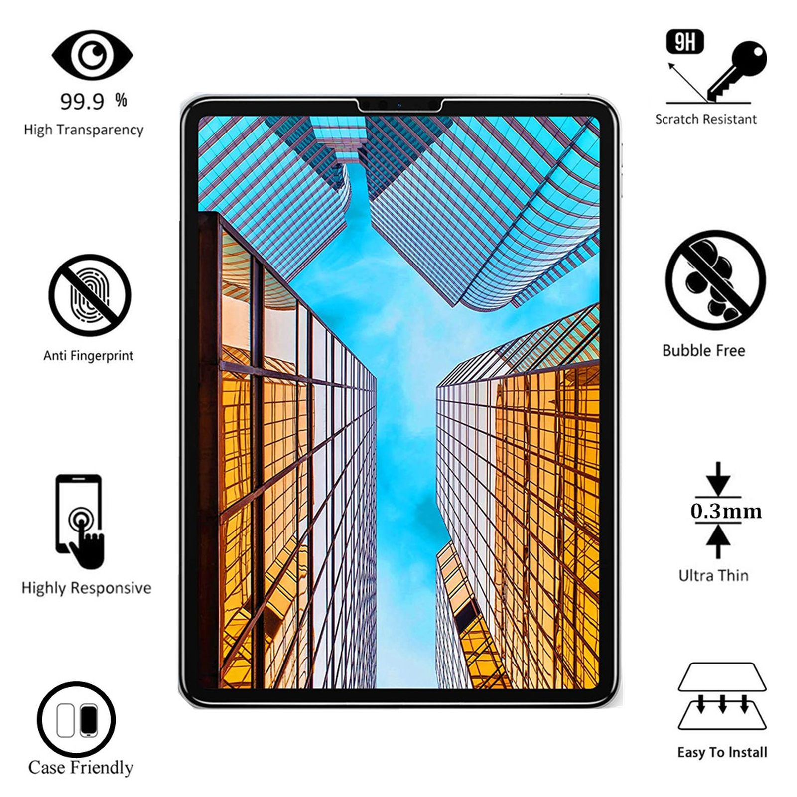 12.9 (Schutzhülle + Kunststoff, 2018 Bookcover Case 12.9 Zoll 2020 Apple iPad Rot 2in1 Set Pro für Schutzfolie) LOBWERK