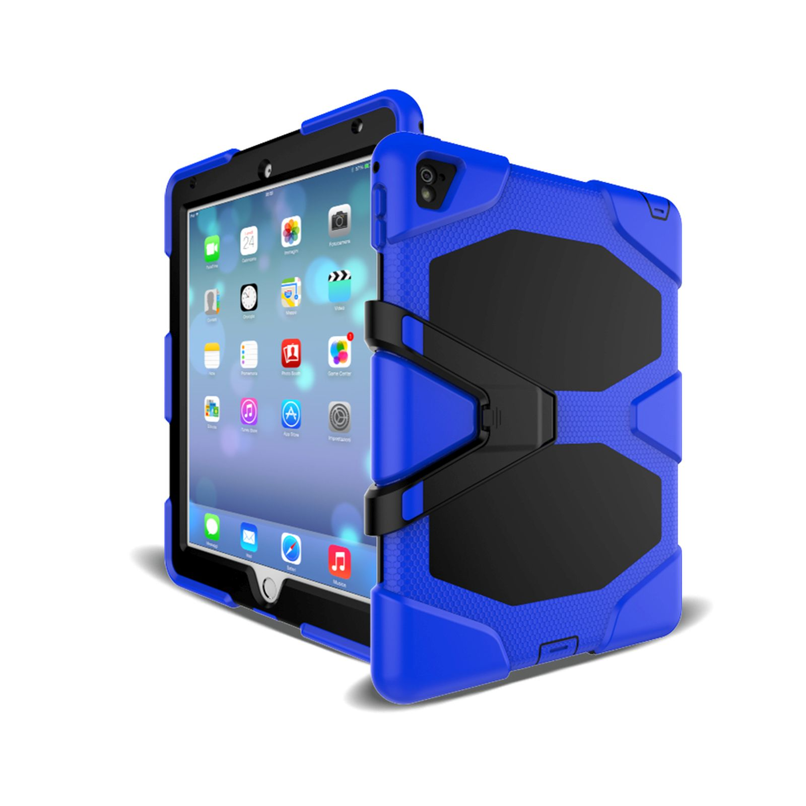 Schutzhülle 10.5 Outdoor für 3in1 Pro Apple Kunststoff, Blau iPad Zoll LOBWERK Case Bookcover 2017