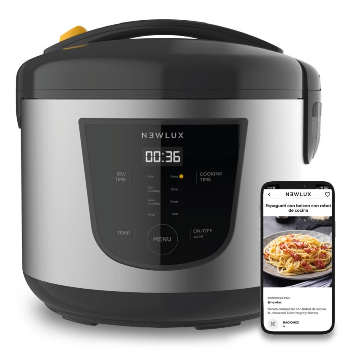 Robot de cocina - Smart Chef V50 NEWLUX, 700 W, 5 l, Negro