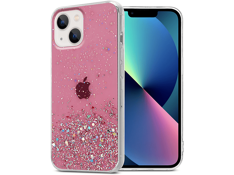 CADORABO Schutzhülle mit funkelnden Glitter, 14, Apple, Rosa iPhone Backcover, Glitter mit