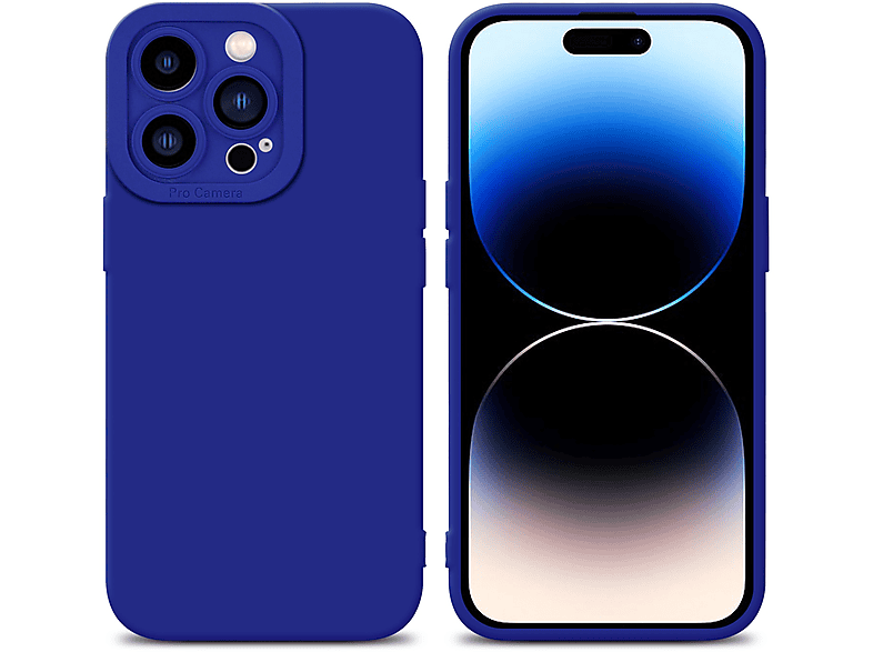 CADORABO Schutzhülle TPU Fluid Backcover, iPhone BLAU Apple, Style, 14 FLUID PRO