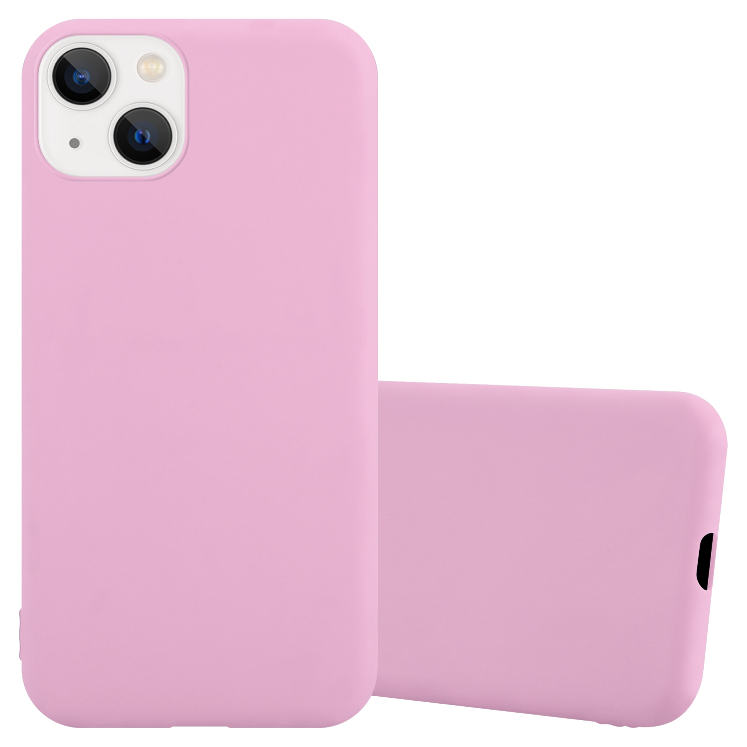 CADORABO Hülle im TPU Candy CANDY ROSA iPhone PLUS, Backcover, 14 Style, Apple