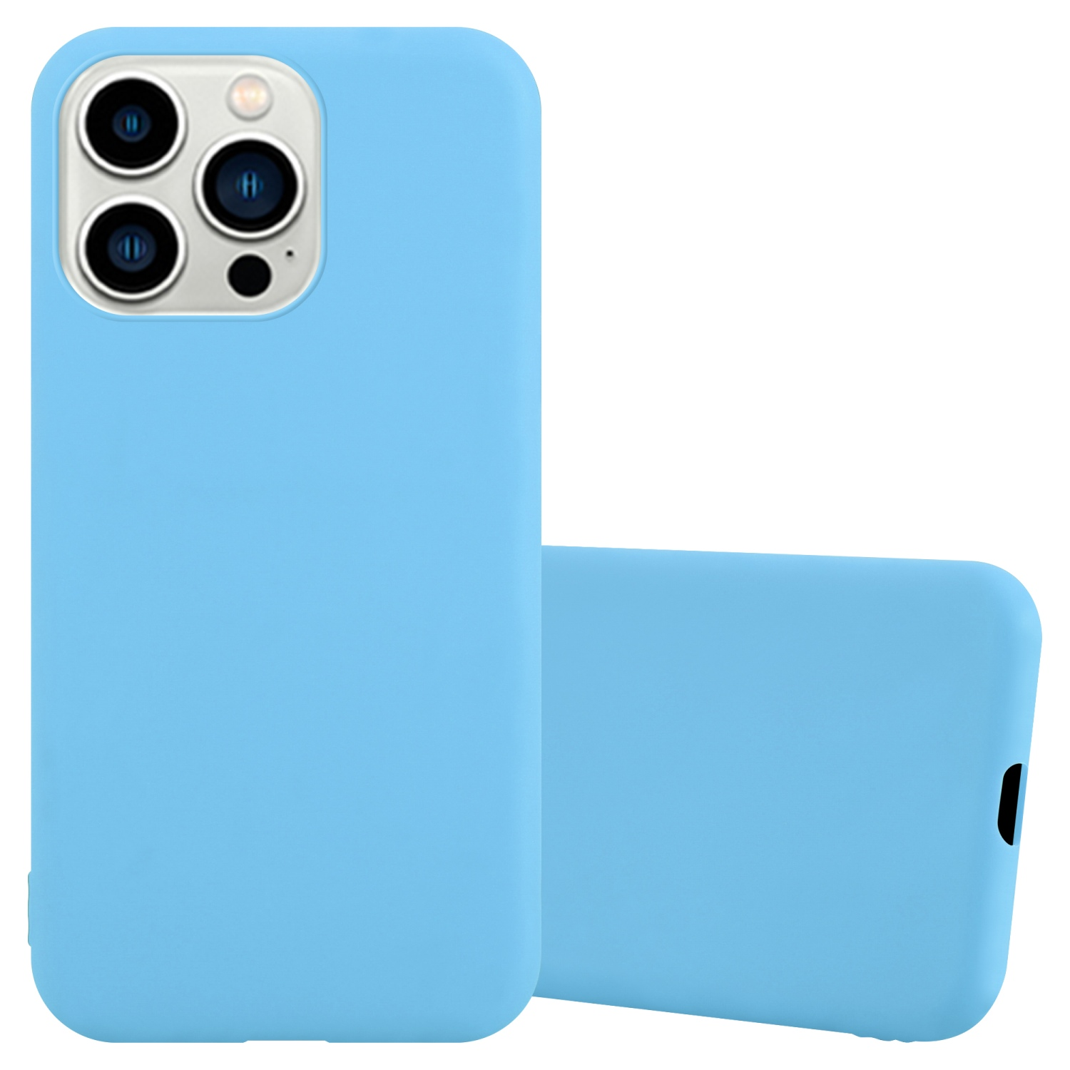 Backcover, Apple, PRO Hülle im Style, BLAU iPhone CANDY 14 TPU Candy MAX, CADORABO