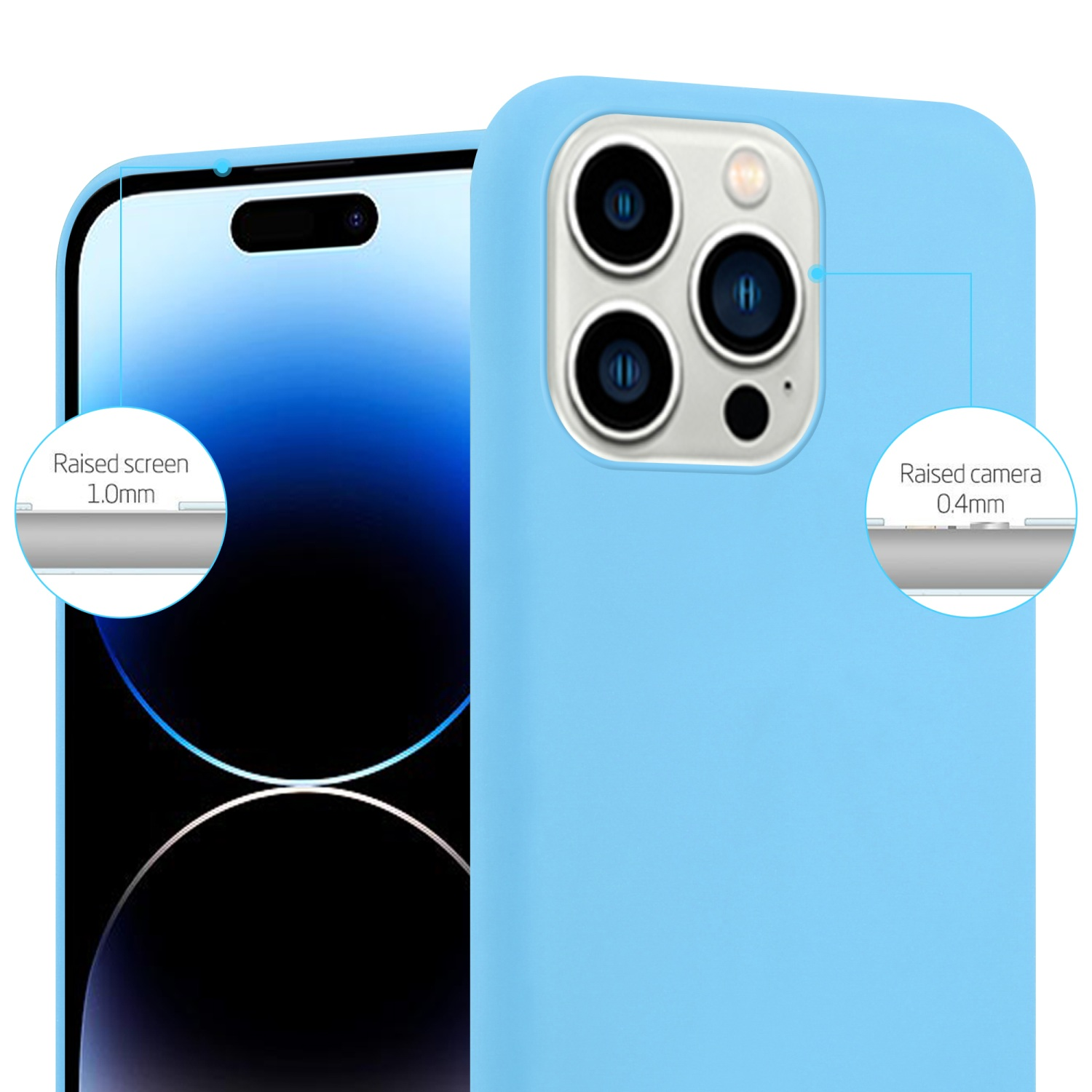 Backcover, Apple, PRO Hülle im Style, BLAU iPhone CANDY 14 TPU Candy MAX, CADORABO