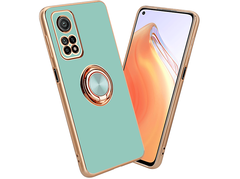 Gold Mi 10T Glossy / und PRO, mit 10T Autohalterung, CADORABO Backcover, Kameraschutz - Xiaomi, magnetischer Mi Türkis Hülle