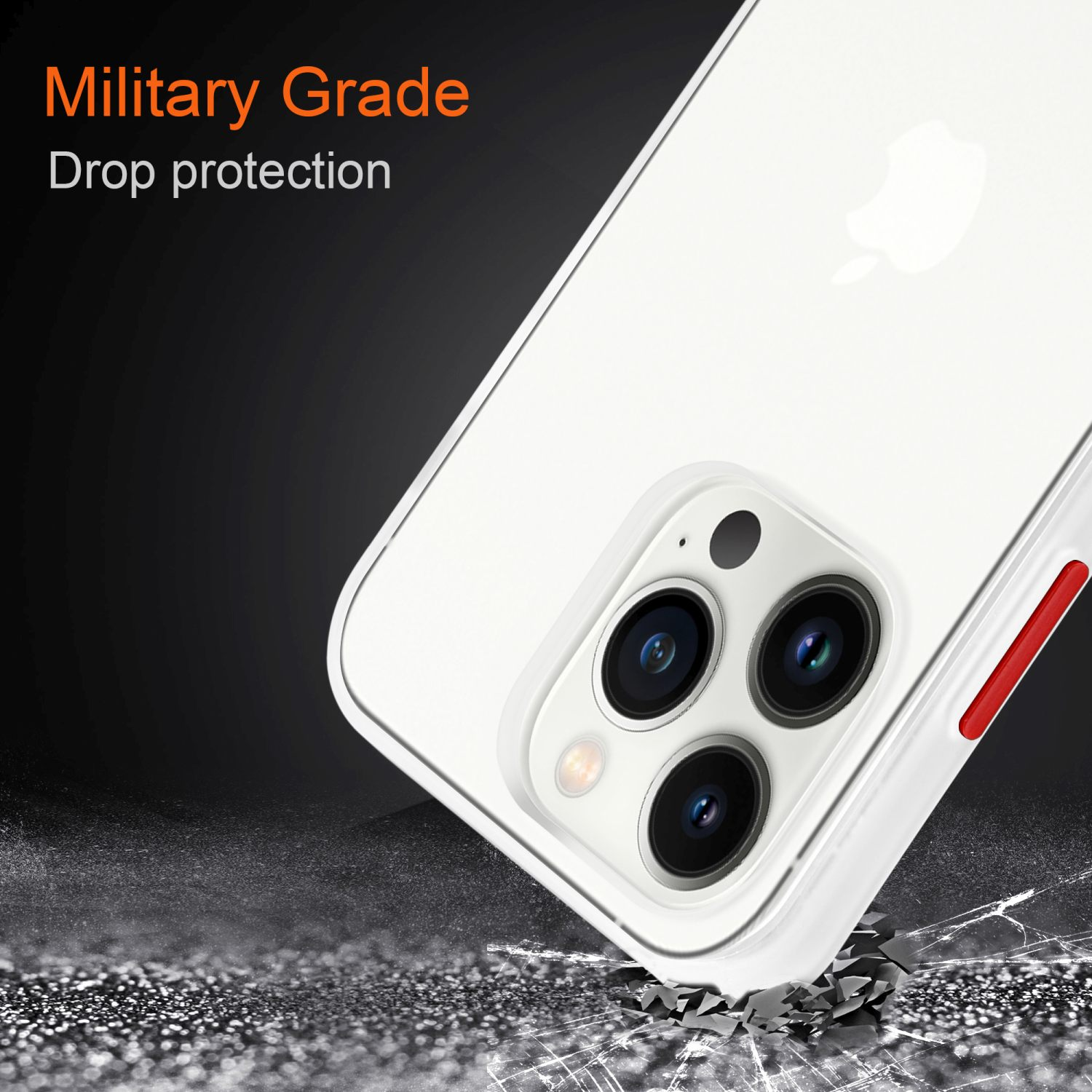 Rote Innenseite Hybrid Matt 14 Silikon Tasten iPhone matter PRO, Kunststoff Apple, Transparent CADORABO - Backcover, und Rückseite, Hülle TPU mit Schutzhülle