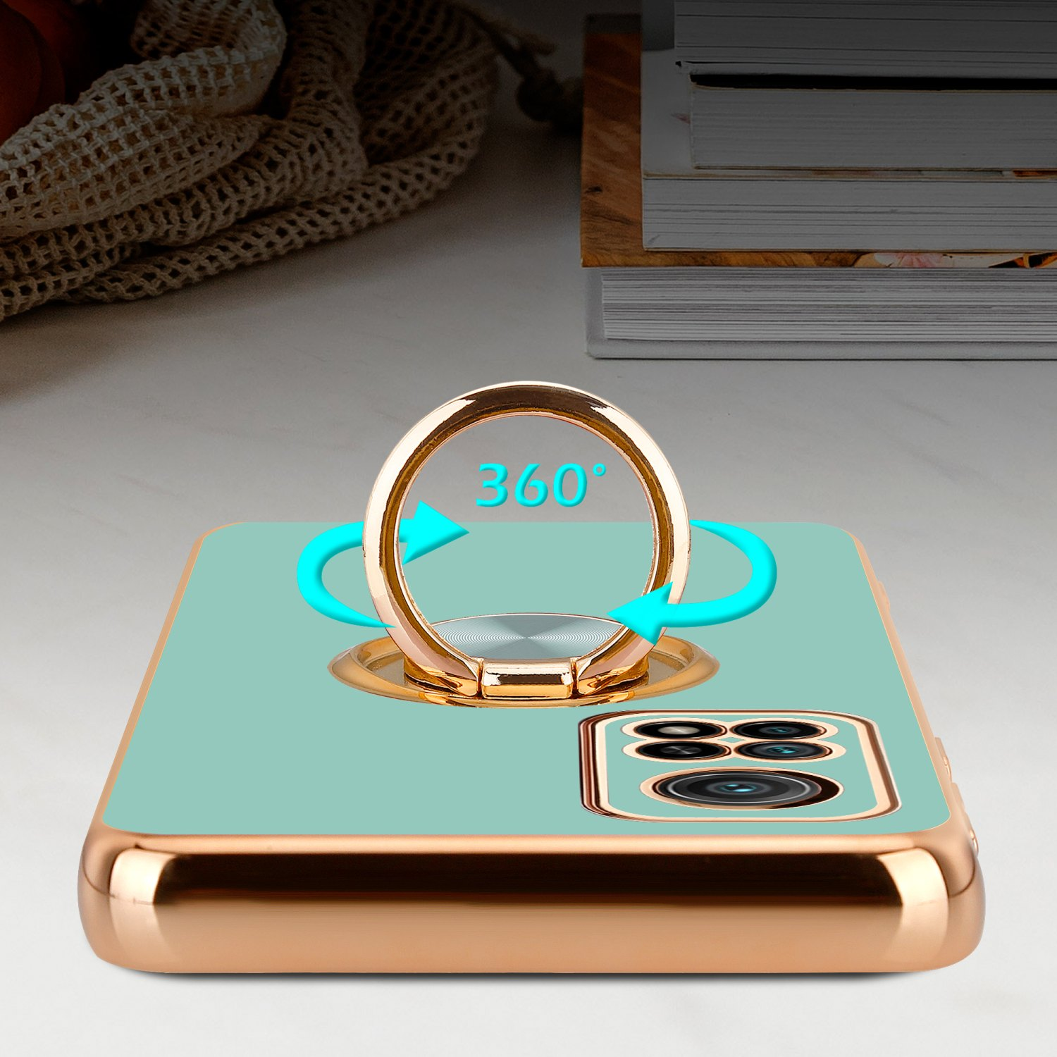 Mi Hülle Xiaomi, Glossy CADORABO 10T mit Gold Mi und PRO, Autohalterung, magnetischer 10T / Kameraschutz - Backcover, Türkis