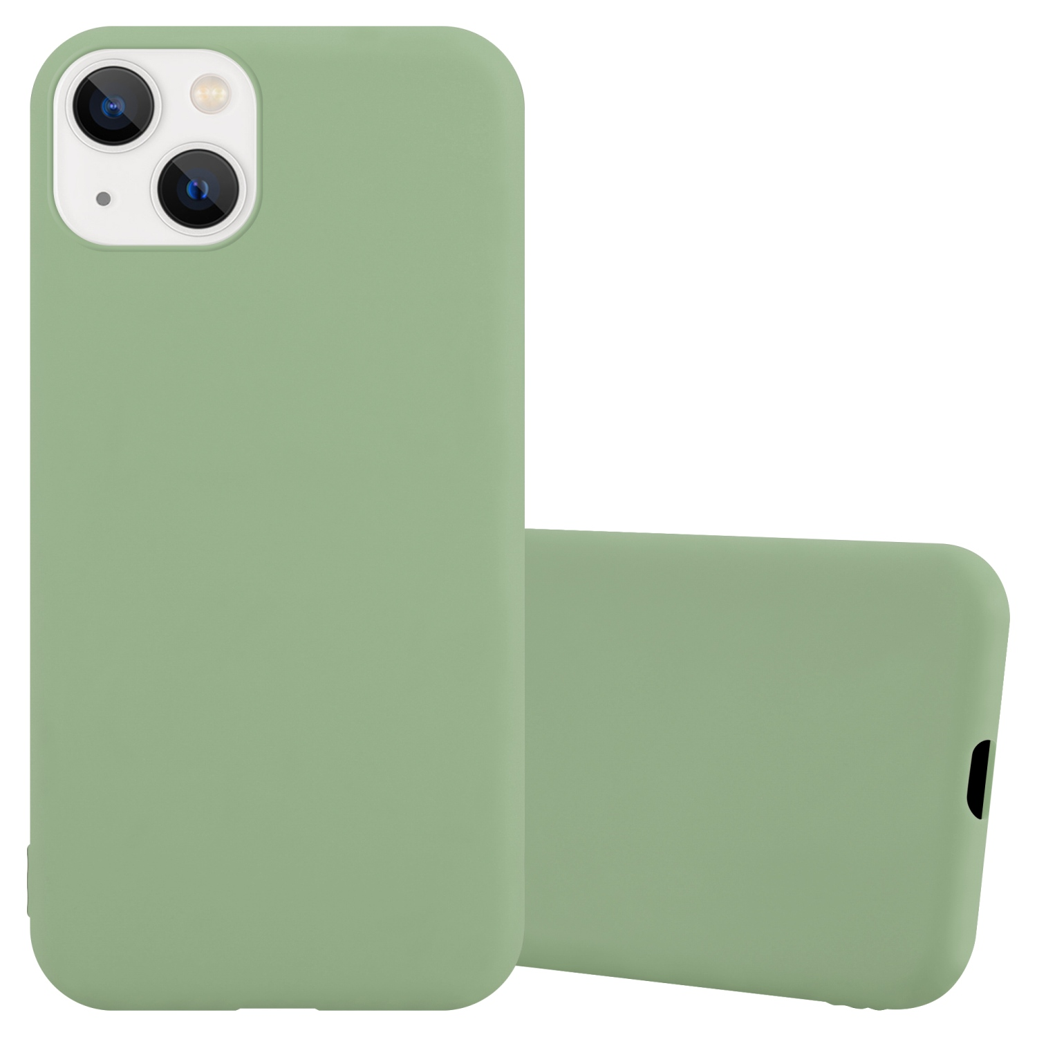 CADORABO Hülle im PLUS, 14 iPhone CANDY PASTELL Backcover, Apple, GRÜN Style, Candy TPU