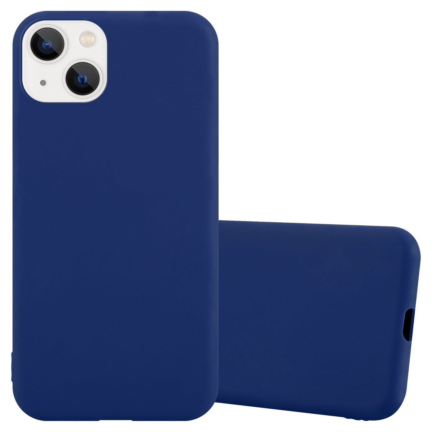Backcover, iPhone BLAU Candy Apple, TPU PLUS, im CADORABO Hülle 14 Style, DUNKEL CANDY