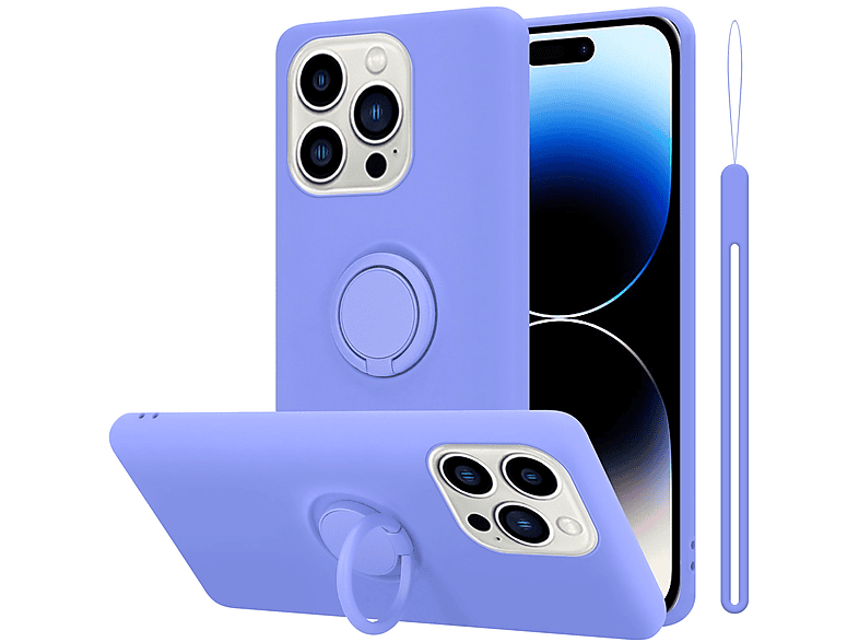 CADORABO Hülle im Liquid Ring Silicone Case Style, Backcover, Apple, iPhone 14 PRO, LIQUID HELL LILA