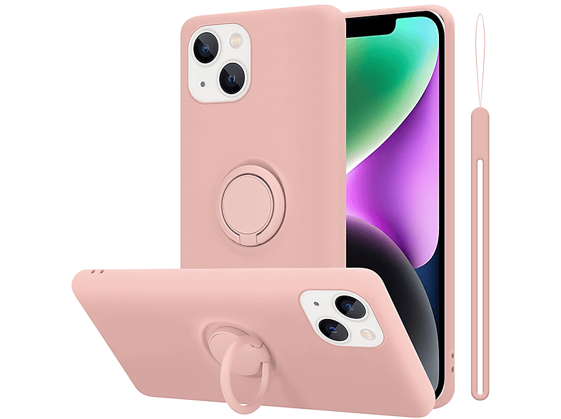 CADORABO Hülle im Liquid Ring Silicone Case Style, Backcover, Apple, iPhone 14 PLUS, LIQUID PINK