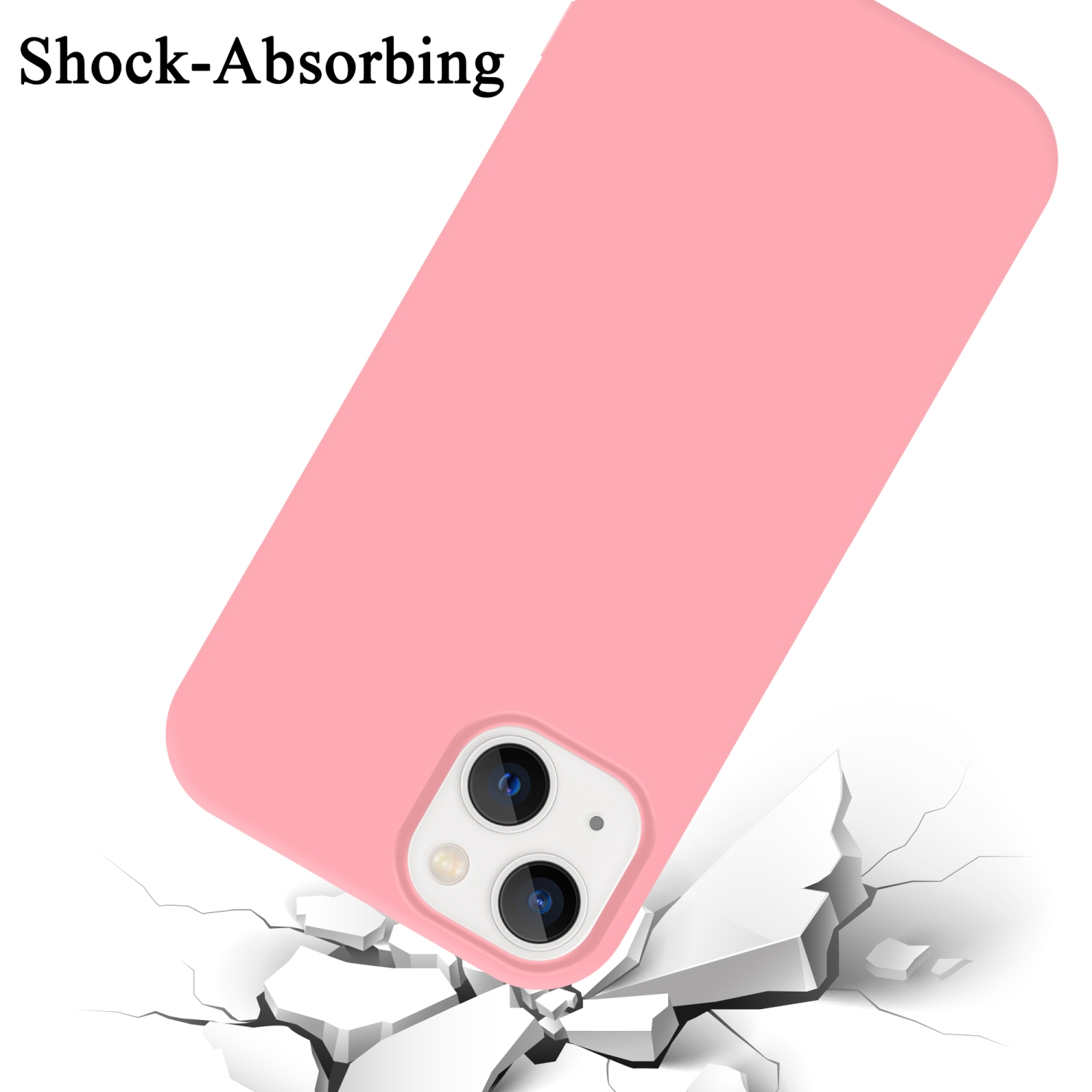 Hülle Silicone im iPhone PLUS, PINK 14 Apple, LIQUID Liquid CADORABO Style, Backcover, Case