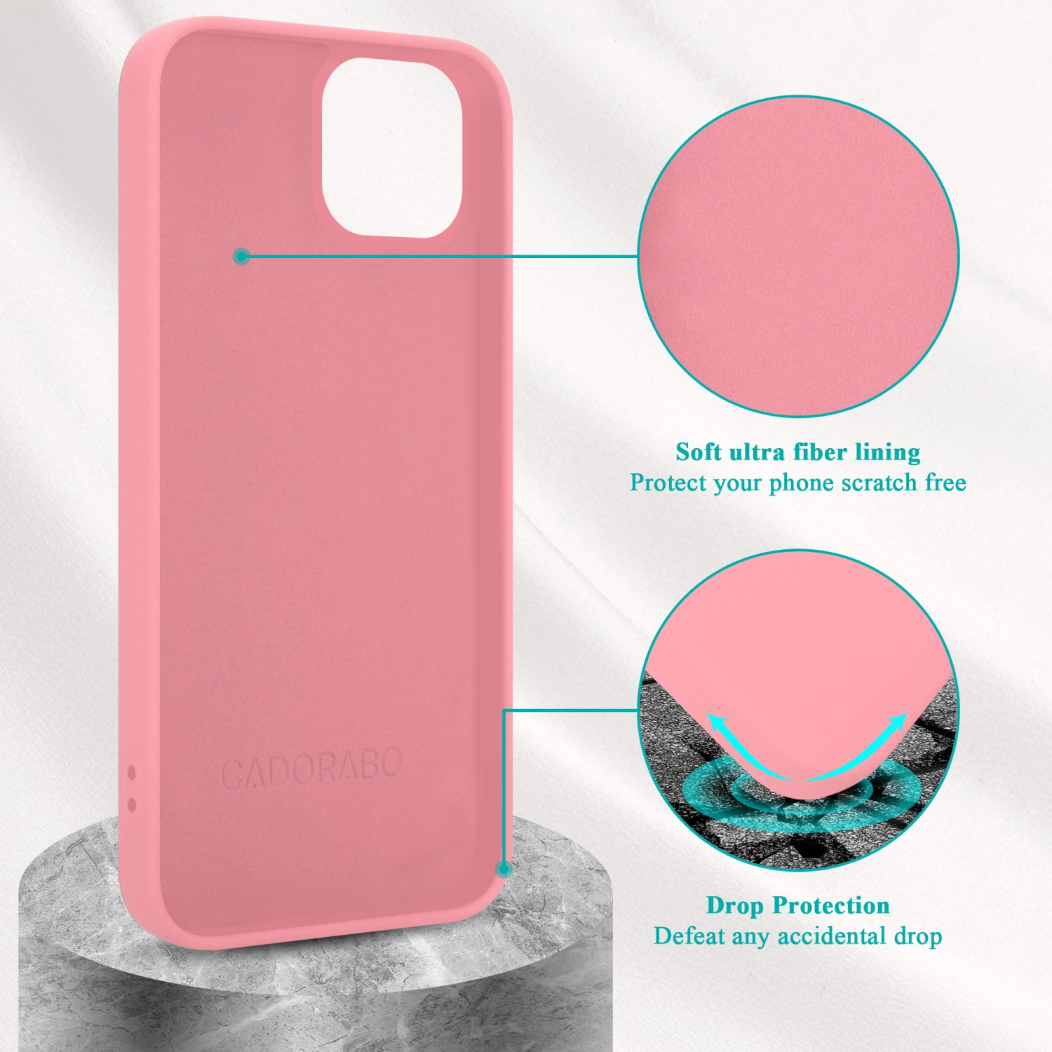 CADORABO Hülle iPhone Style, im Apple, PINK Backcover, PLUS, 14 Silicone Liquid Case LIQUID