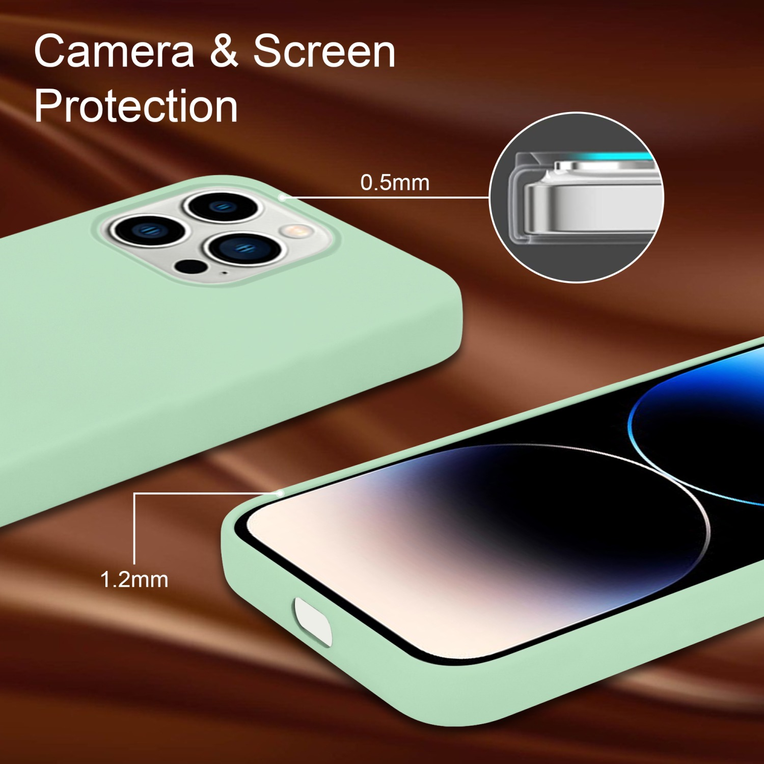 Style, Backcover, HELL CADORABO iPhone Case GRÜN MAX, 14 Hülle Liquid PRO LIQUID im Silicone Apple,