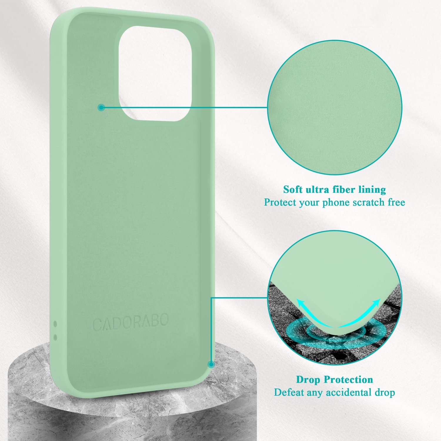 GRÜN Style, 14 LIQUID iPhone Case PRO Apple, Backcover, HELL Silicone CADORABO MAX, Hülle im Liquid