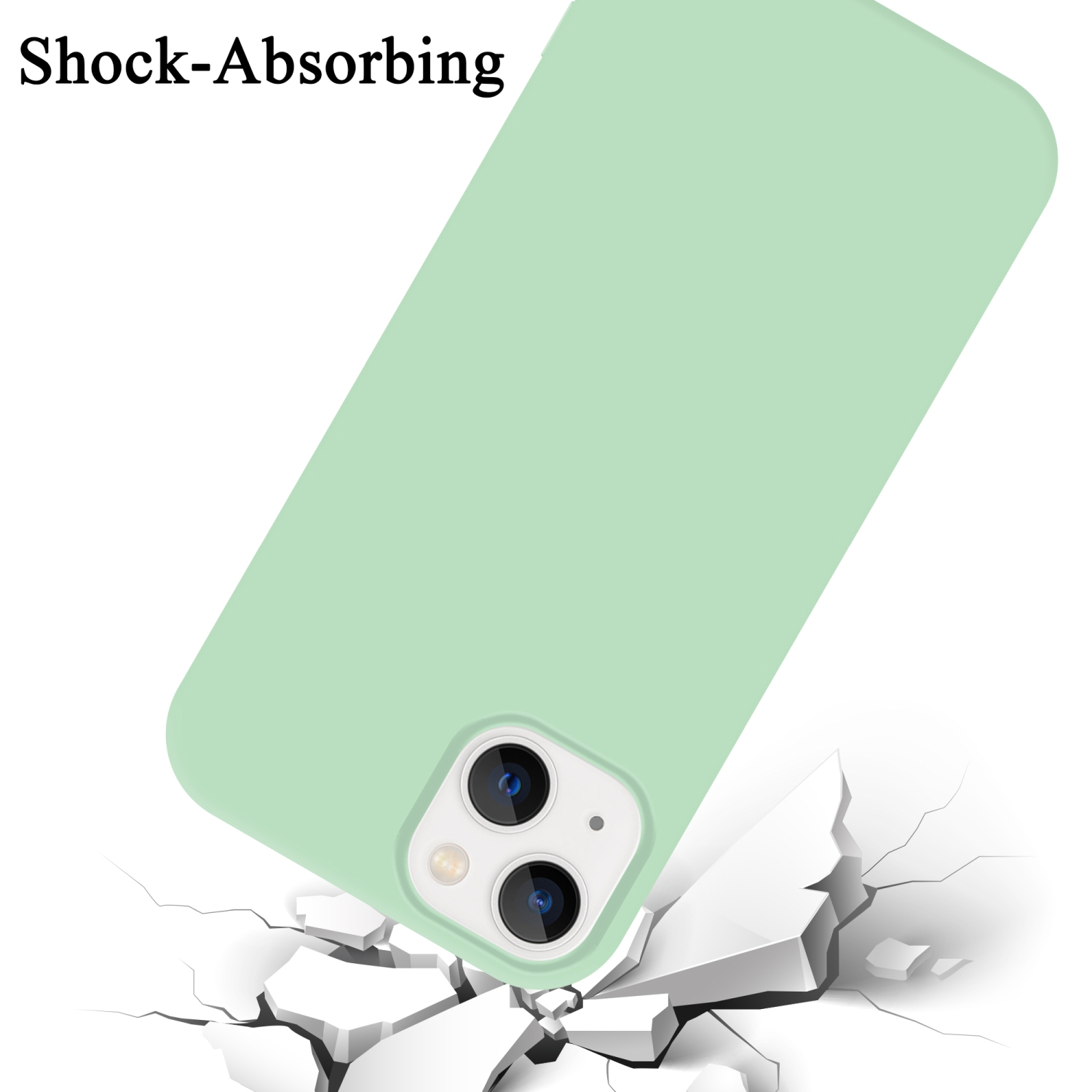HELL Case PLUS, Hülle 14 CADORABO Silicone GRÜN iPhone im Liquid LIQUID Backcover, Style, Apple,