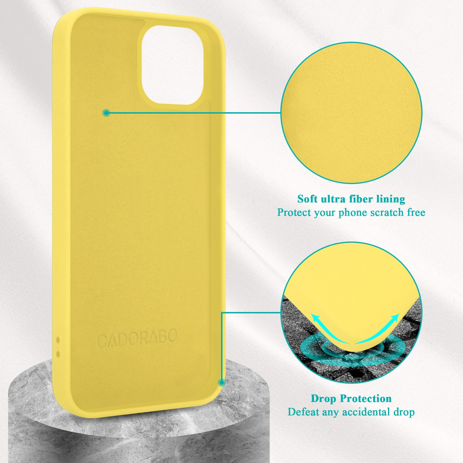 Backcover, GELB iPhone CADORABO LIQUID Hülle 14 Silicone im PLUS, Style, Case Apple, Liquid