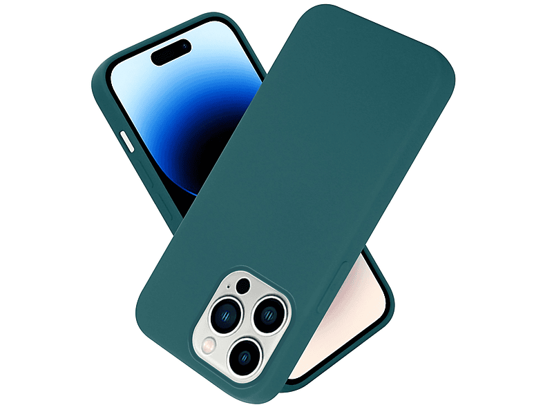 Case Hülle GRÜN LIQUID Backcover, Style, PRO iPhone Liquid Apple, MAX, 14 CADORABO im Silicone