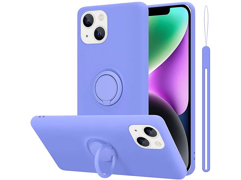 CADORABO Hülle im Liquid Ring Silicone Case Style, Backcover, Apple, iPhone 14 PLUS, LIQUID HELL LILA