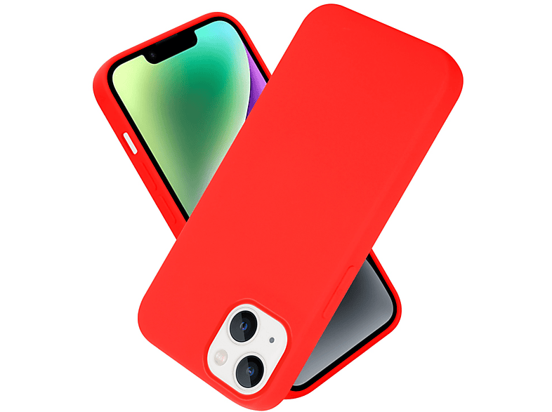 CADORABO Hülle im 14, Liquid Silicone Backcover, LIQUID Case Style, ROT Apple, iPhone