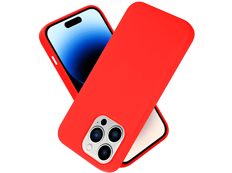 CADORABO Hülle iPhone Silicone im Style, Apple, MAX, ROT Liquid Case Backcover, PRO LIQUID 14