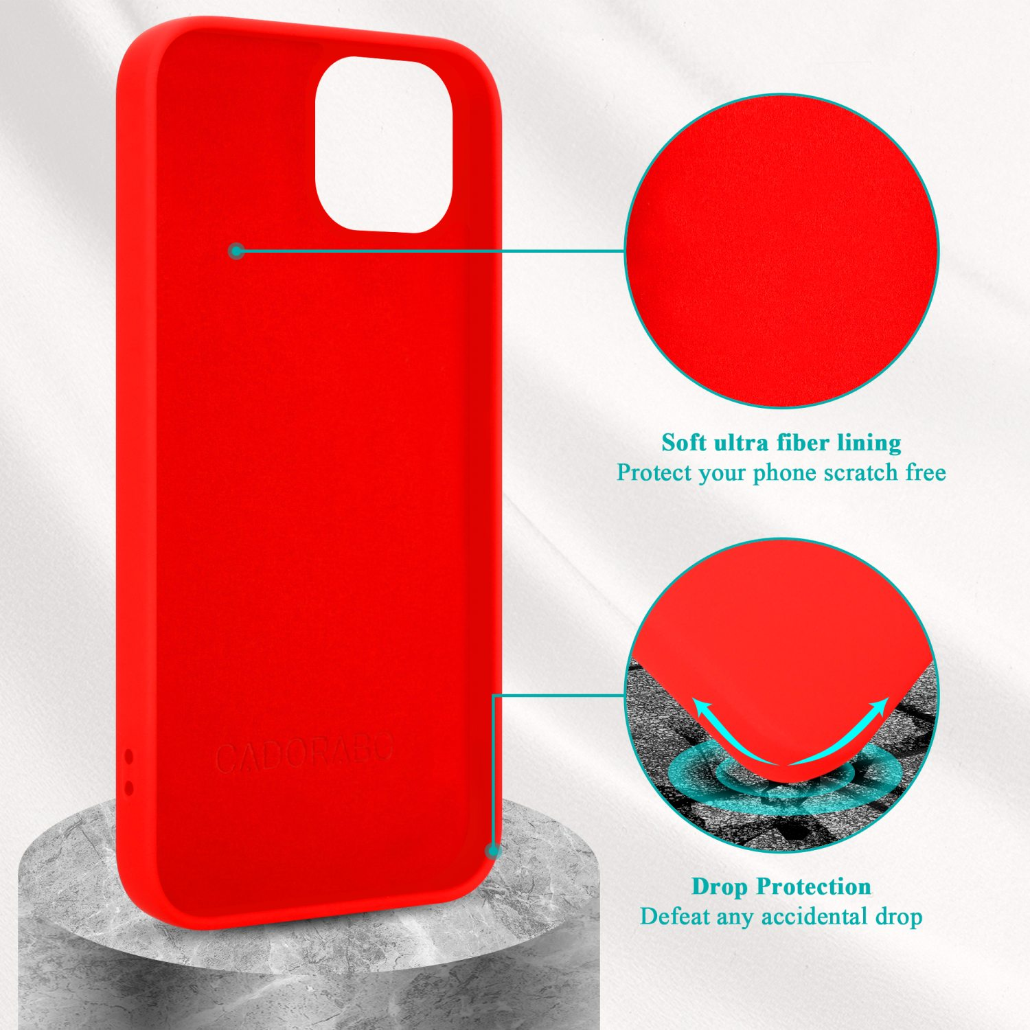 CADORABO Hülle im 14, Liquid Silicone Backcover, LIQUID Case Style, ROT Apple, iPhone