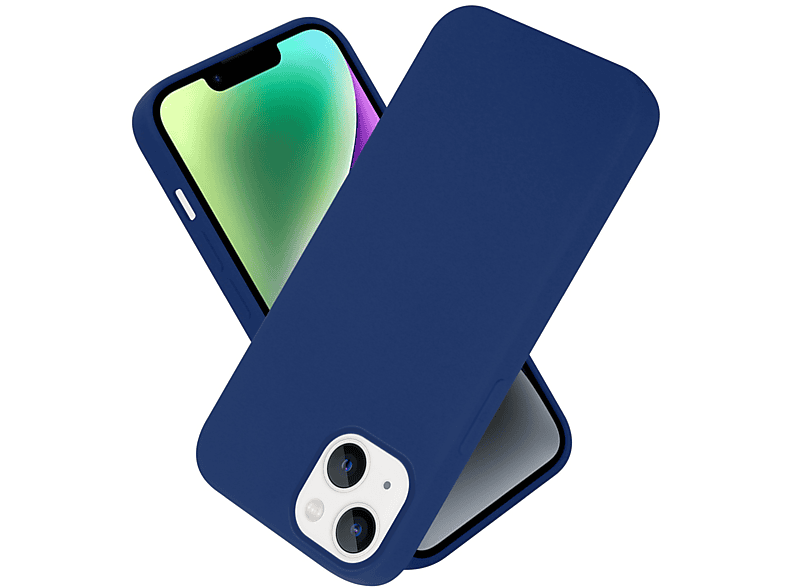 CADORABO Hülle im iPhone Backcover, Apple, BLAU 14 Style, Liquid Case LIQUID Silicone PLUS