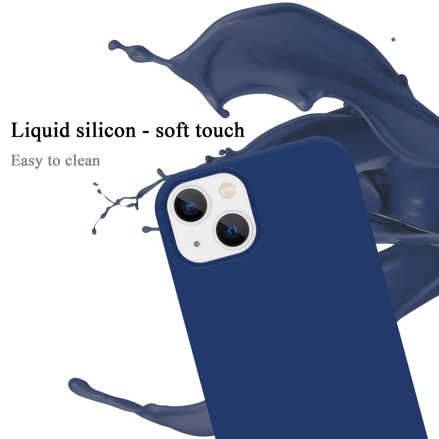 14 BLAU Silicone PLUS, CADORABO Style, Case Liquid Backcover, iPhone Apple, im Hülle LIQUID