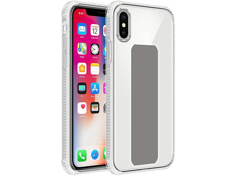 CADORABO Hülle mit Halterung und Standfunktion, Backcover, Apple, iPhone XS MAX, GRAU