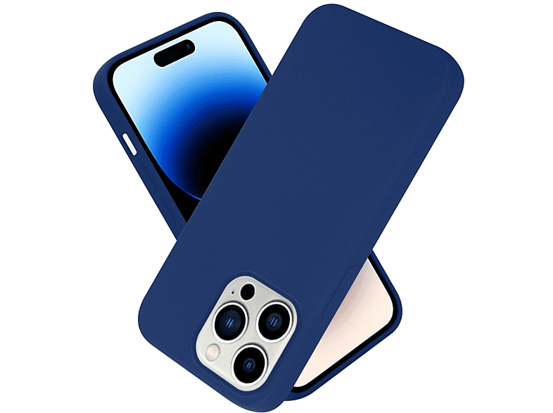 14 im Case Style, Backcover, Liquid BLAU CADORABO iPhone Apple, Silicone LIQUID Hülle PRO,