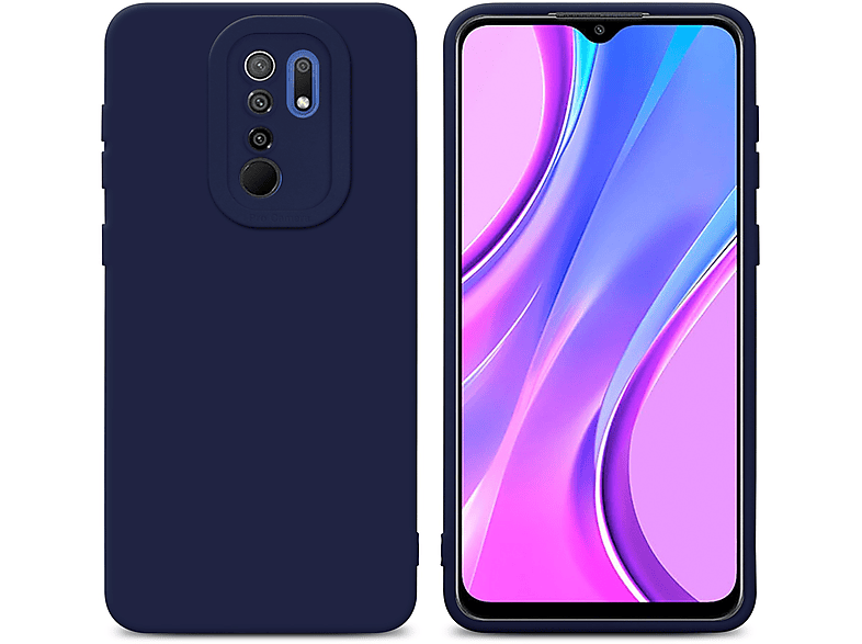 RedMi BLAU Xiaomi, TPU Backcover, FLUID Style, 9, Fluid DUNKEL Schutzhülle CADORABO