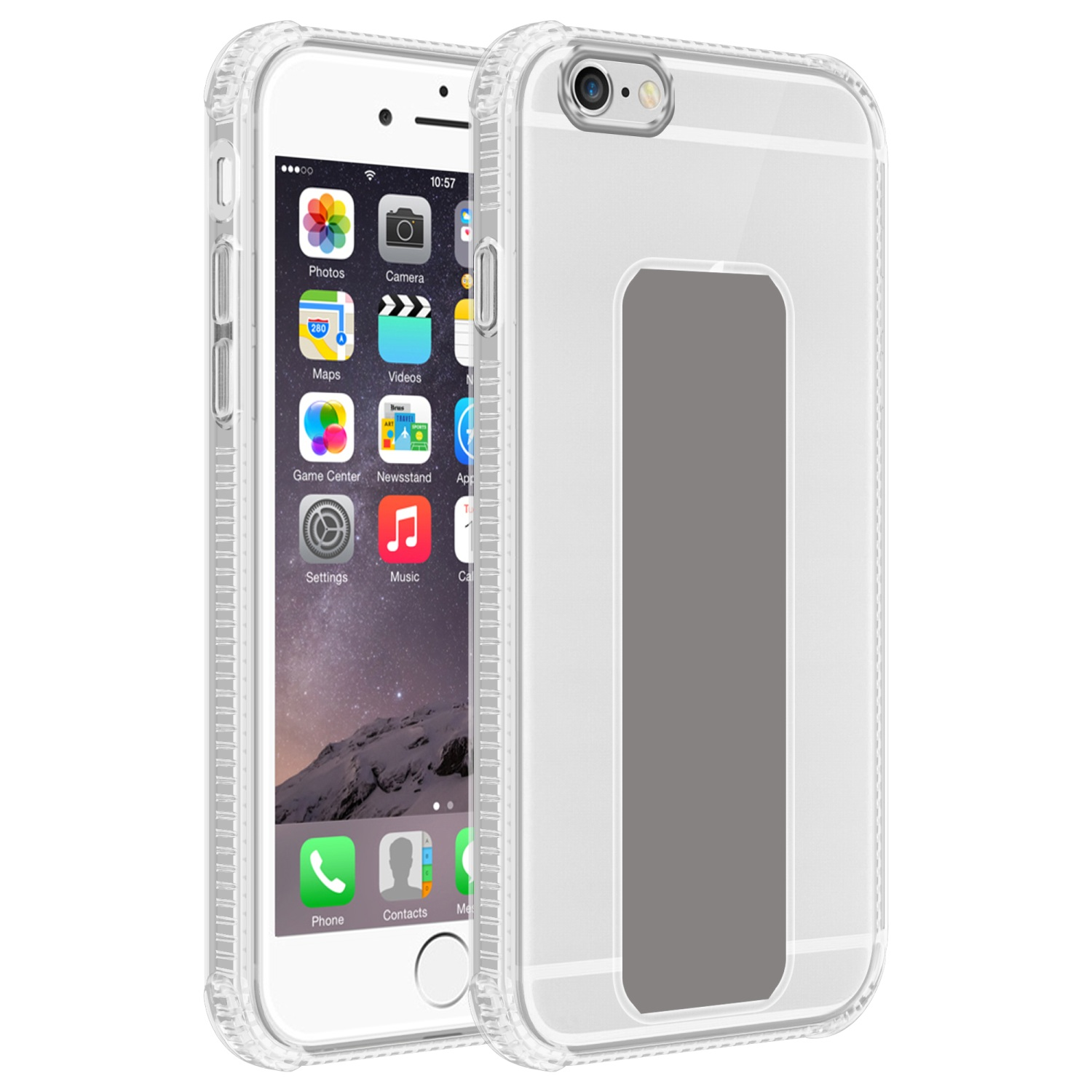 iPhone 6S Backcover, Halterung Standfunktion, CADORABO GRAU PLUS Hülle und PLUS, / Apple, 6 mit