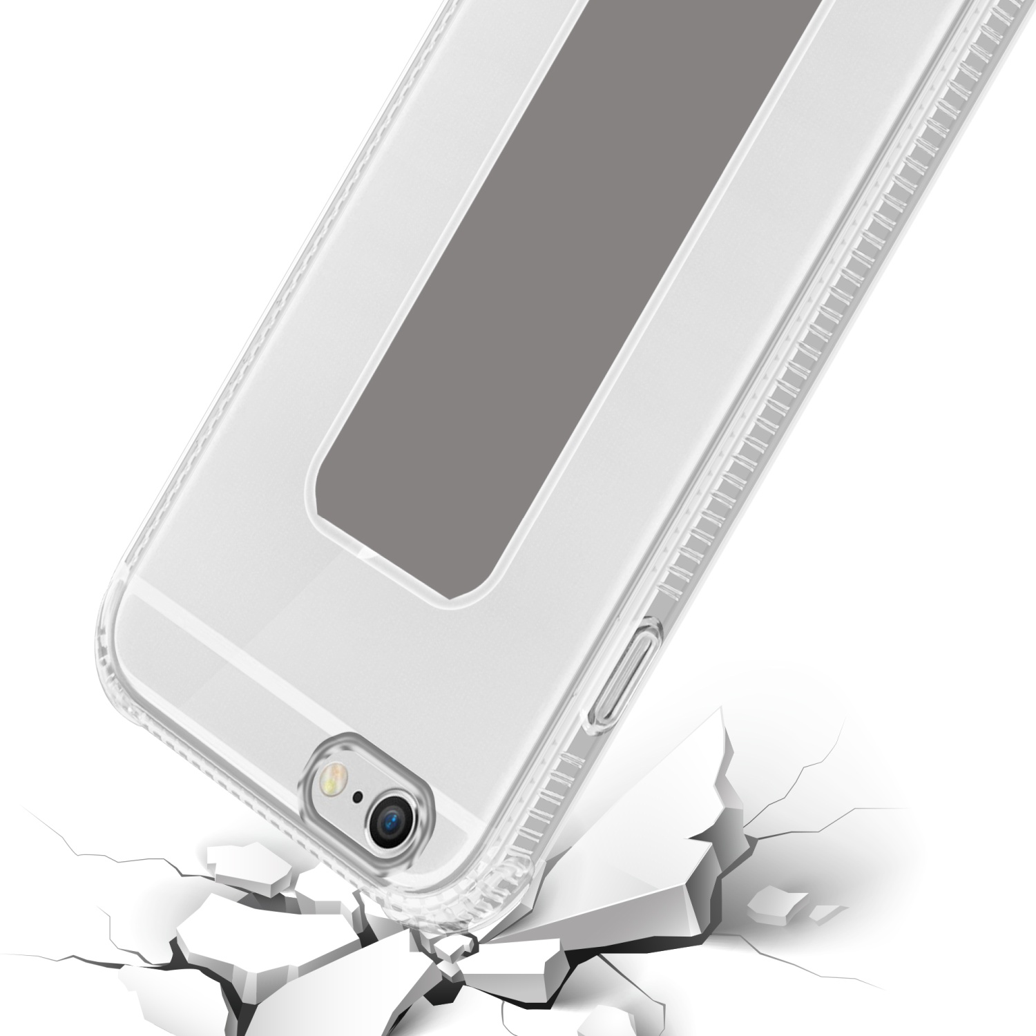 iPhone 6S Backcover, Halterung Standfunktion, CADORABO GRAU PLUS Hülle und PLUS, / Apple, 6 mit