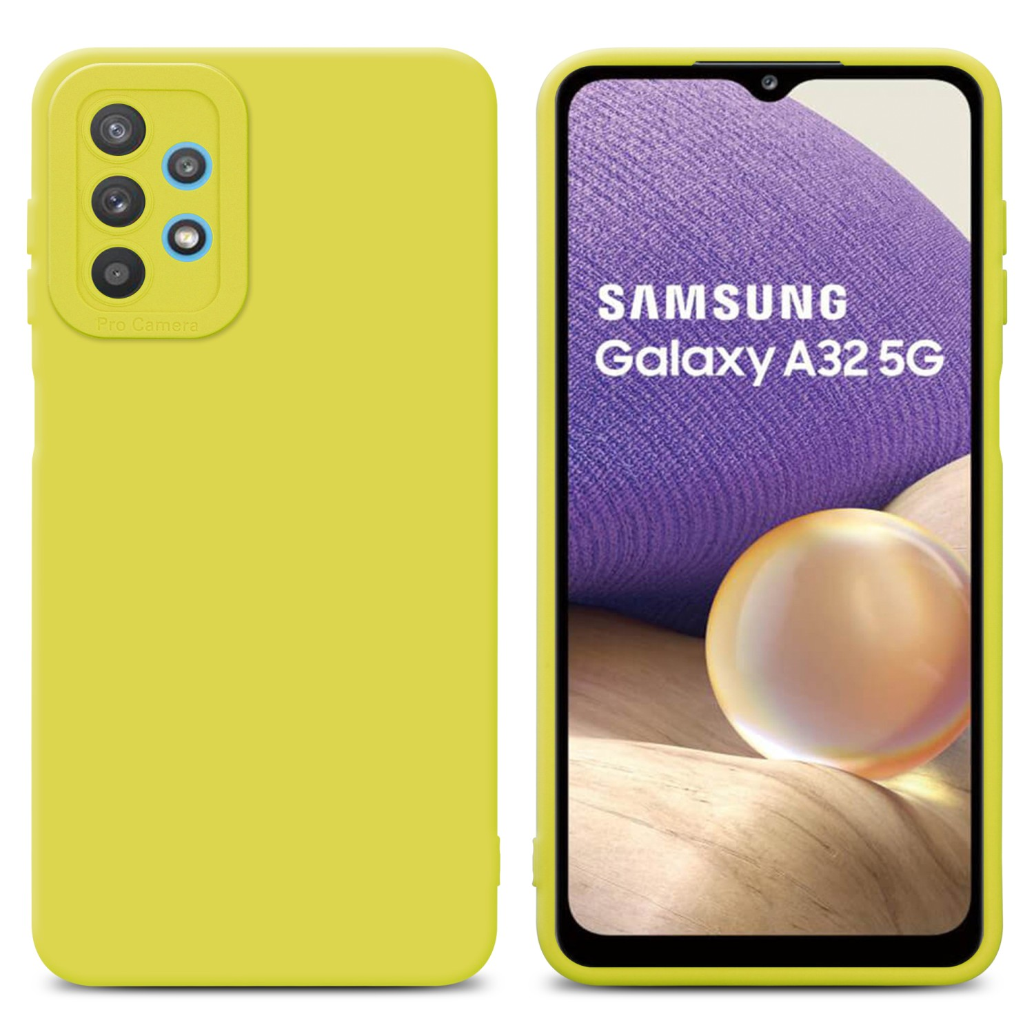 Backcover, Style, CADORABO Samsung, Fluid Galaxy A32 TPU FLUID Schutzhülle GELB 5G,