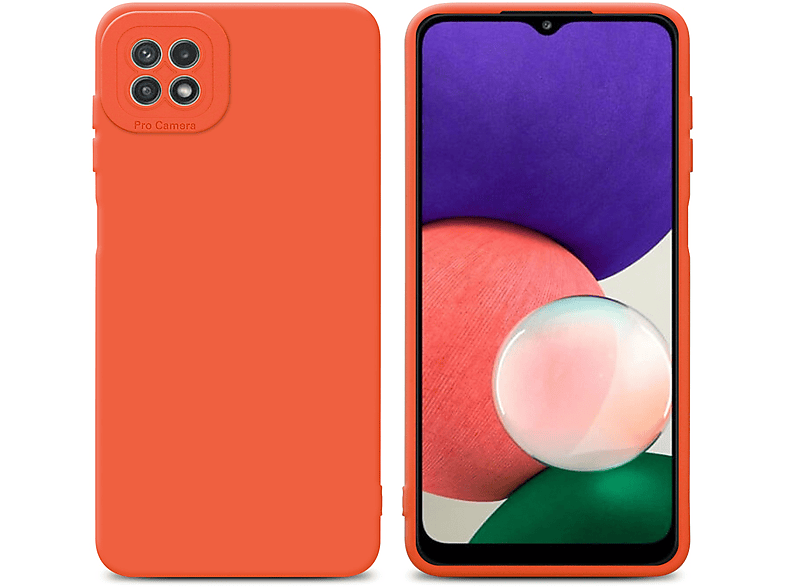 CADORABO Schutzhülle 5G, ORANGE Galaxy Backcover, Samsung, A22 Style, TPU FLUID Fluid