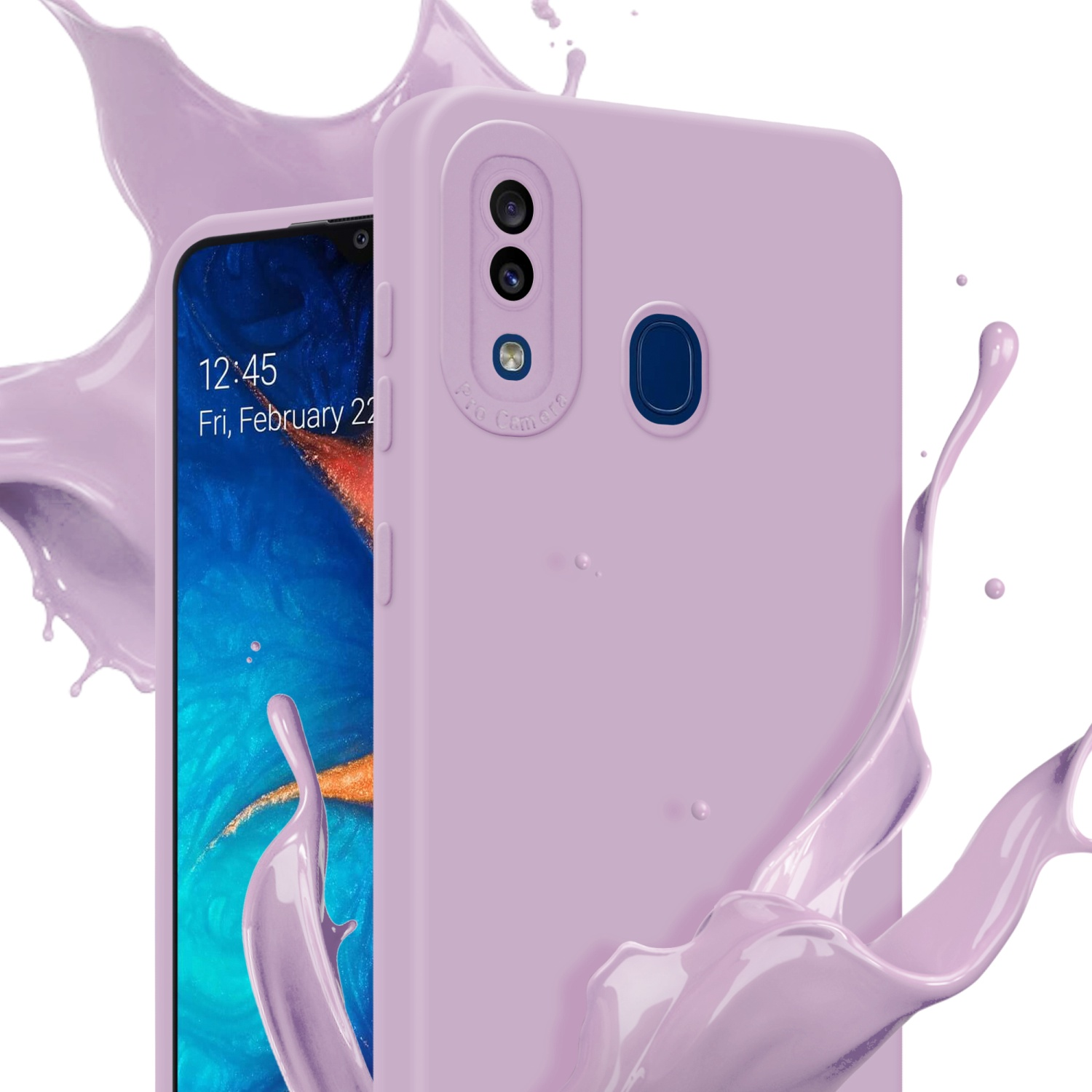 Custodia per telefono con un tocco di colore viola.