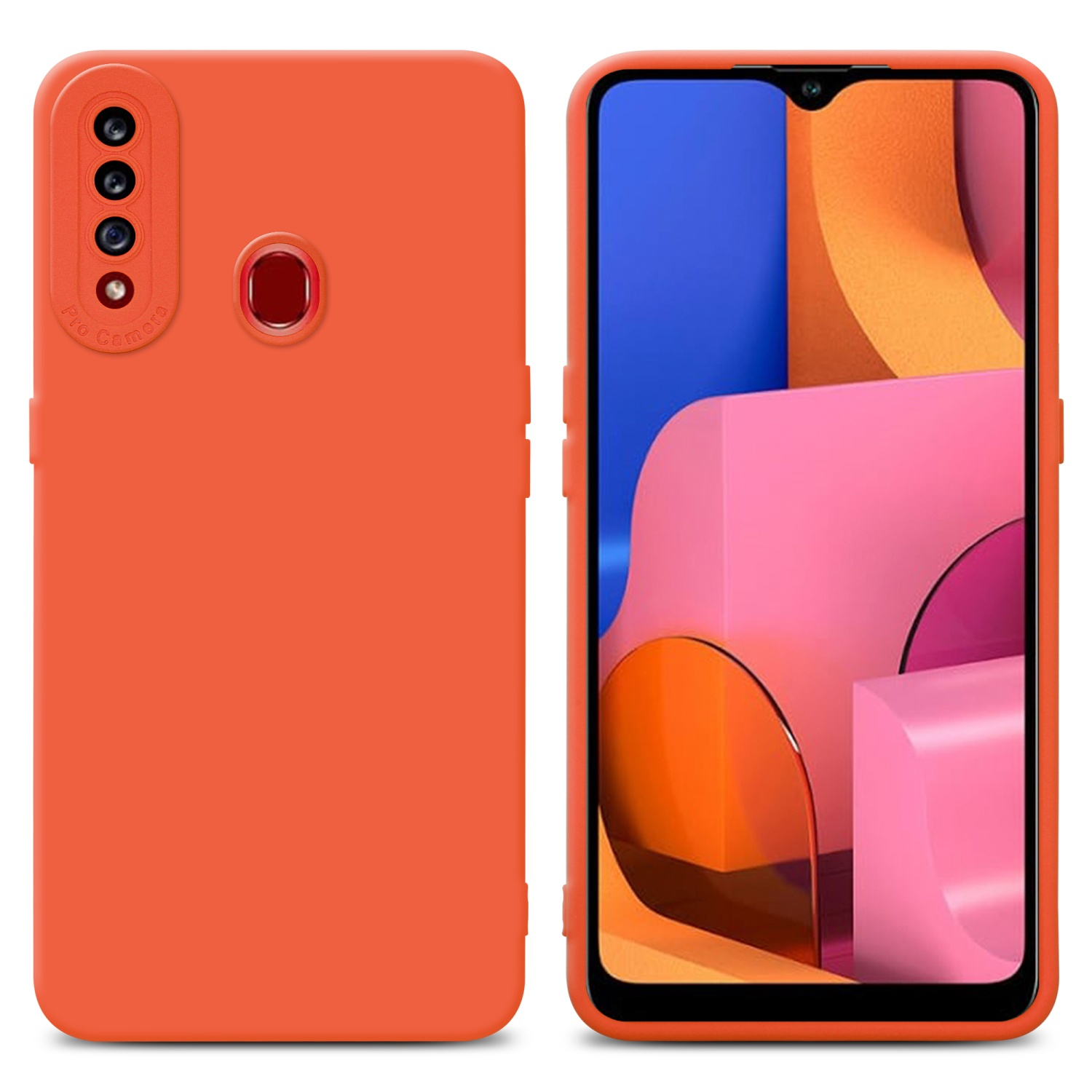 CADORABO Schutzhülle TPU Fluid FLUID Backcover, ORANGE Galaxy A20s, Style, Samsung