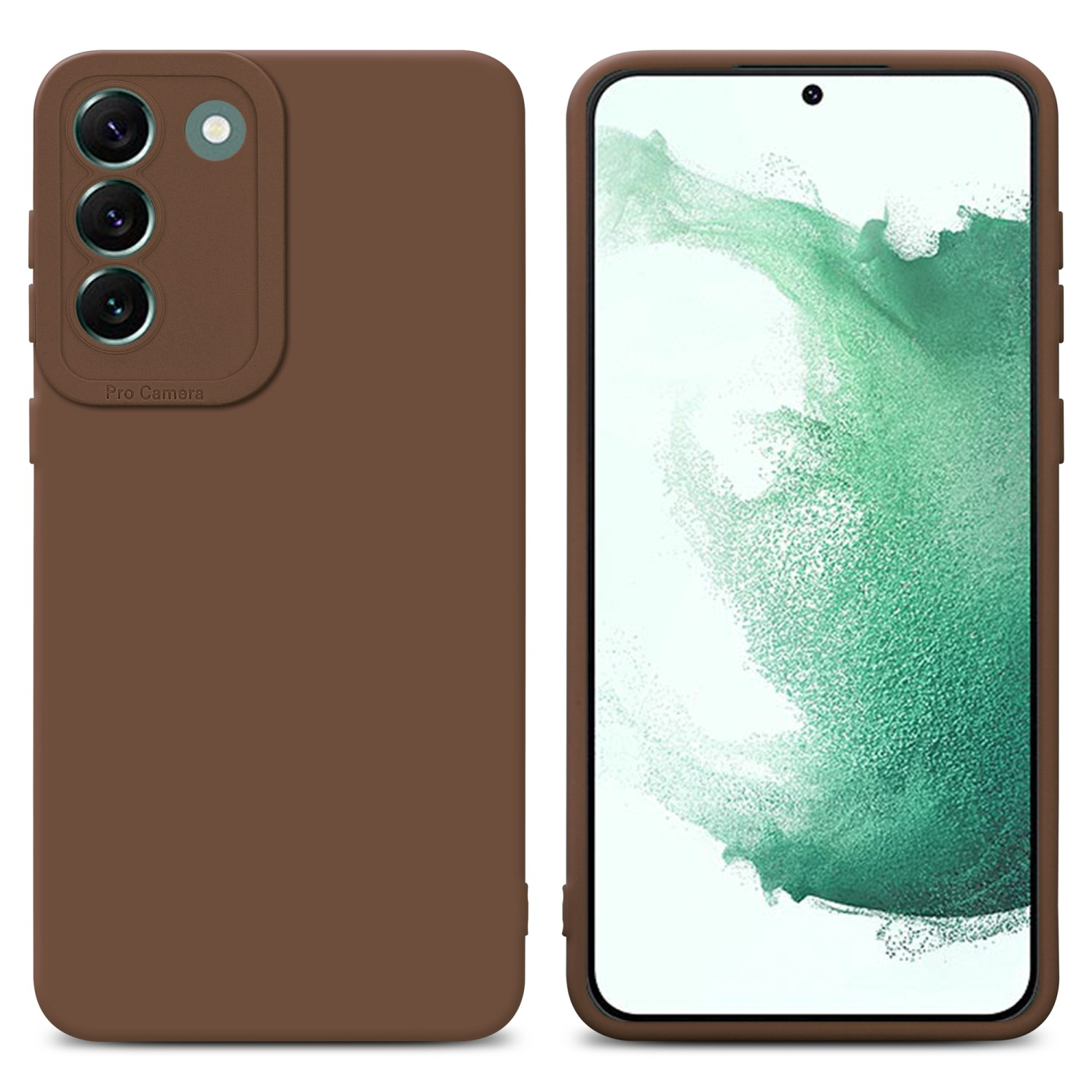 CADORABO Schutzhülle FLUID BRAUN Galaxy Samsung, PLUS, TPU S22 Backcover, Fluid Style