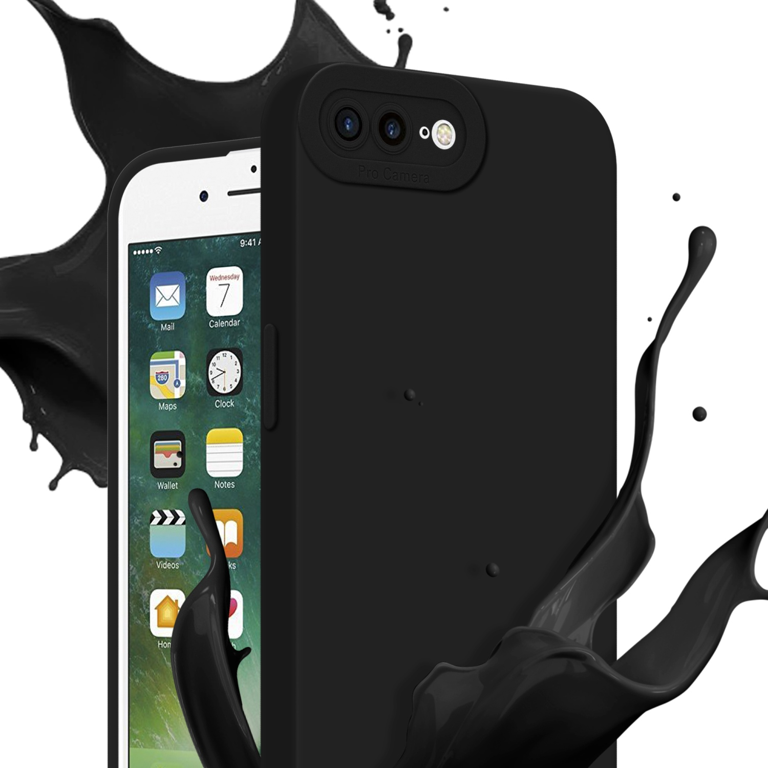 SCHWARZ Style, iPhone CADORABO 7S PLUS Fluid PLUS, / TPU Schutzhülle 7 / Apple, PLUS 8 Backcover, FLUID