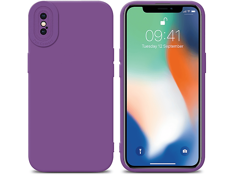 CADORABO Schutzhülle TPU Fluid MATT iPhone XS, Backcover, Apple, FLUID X LILA / Style