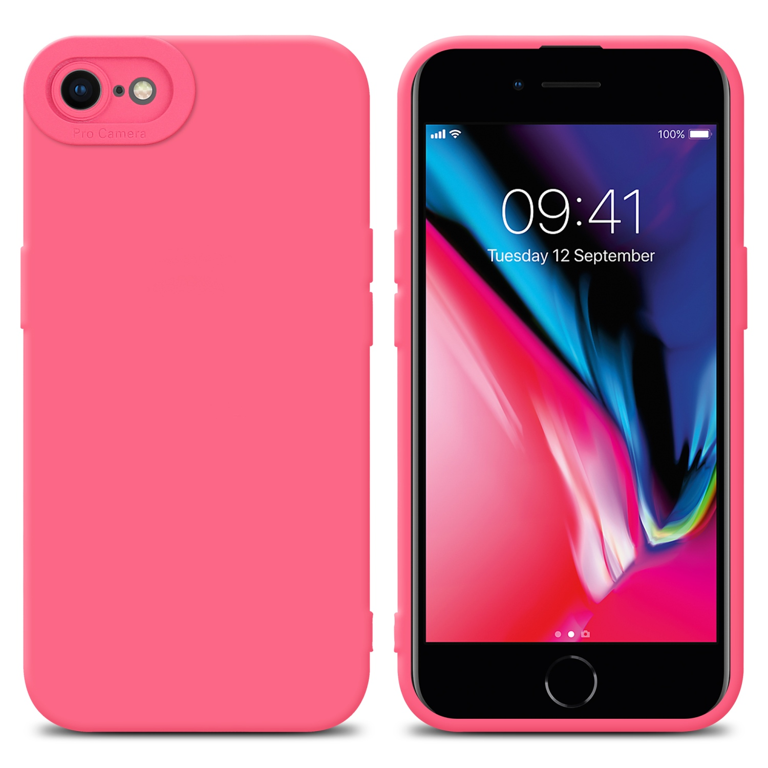 / Schutzhülle 7S Fluid FLUID Backcover, Style, iPhone 8 ROT / SE TPU Apple, 7 / CADORABO 2020,